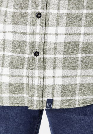 Camasa overshirt flanel barbati PADDOCK'S carouri alb/verde [3]