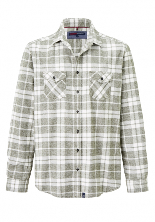 camasi maneca lunga - Camasa overshirt flanel barbati PADDOCK'S carouri alb/verde
