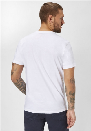 Tricou maneca scurta barbati PADDOCK'S O neck alb [1]