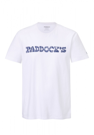 Tricou maneca scurta barbati PADDOCK'S O neck alb [2]