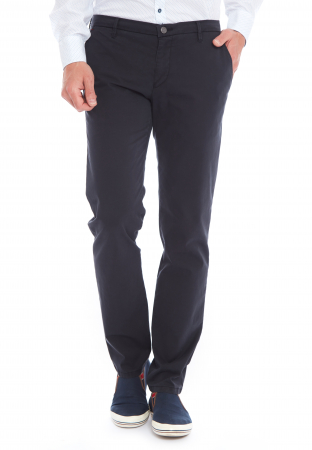 pantaloni chino - Pantaloni bumbac barbati W. WEGENER Slim Reno-5501 bleumarin