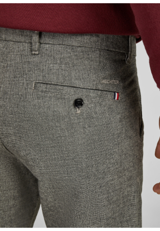 Pantaloni Chino bumbac barbati HECHTER wool-look alb/negru [6]
