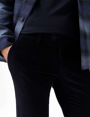 Pantaloni chino velur barbati BRAX FABIO IDX  bleumarin [6]