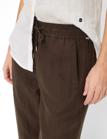 Pantaloni palazzo din in femei BRAX FARINA maro inchis [6]