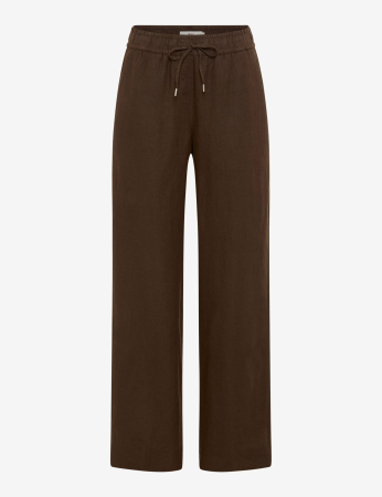 Articole femei - Pantaloni palazzo din in femei BRAX FARINA maro inchis