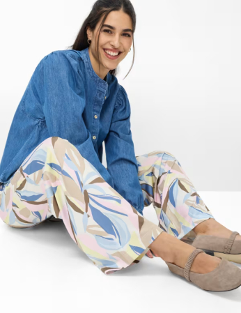 Pantaloni palazzo femei BRAX MAINE multicolor floral [4]