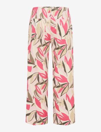 Pantaloni subtiri in/bumbac palazzo femei BRAX MAINE S roz print floral [1]