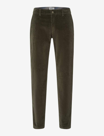 pantaloni chino - Pantaloni chino velur barbati BRAX PHIL DX kaki