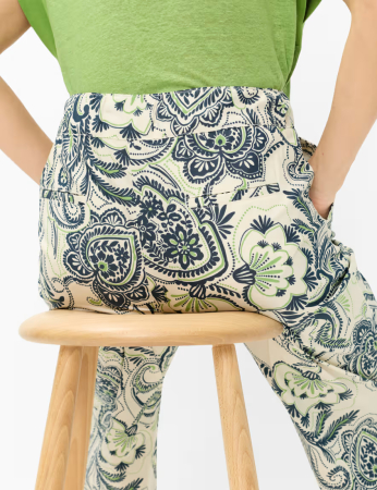 Pantaloni culotte femei BRAX MAINE S verde paisley [2]