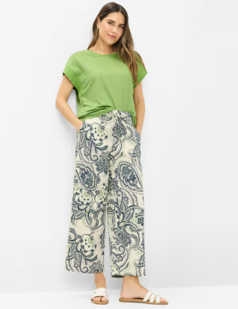 Pantaloni culotte femei BRAX MAINE S verde paisley [1]