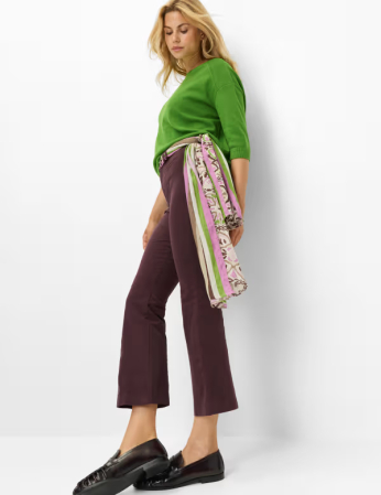 Pantaloni evazati bumbac/lyocell femei BRAX SHAKIRA S mov [4]