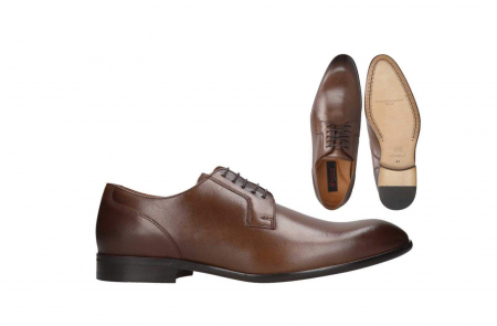 pantofi eleganti - Pantofi derby barbati piele CONHPOL maro