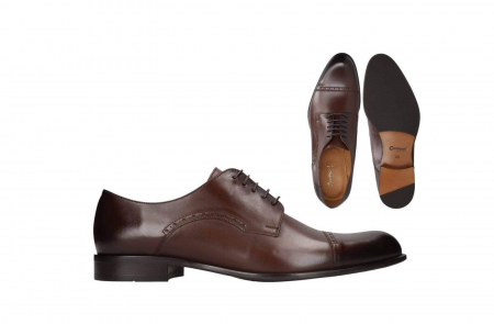 pantofi eleganti - Pantofi barbati piele derby cap CONHPOL maro