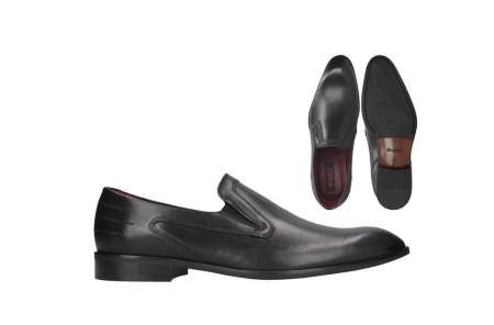 pantofi eleganti - Pantofi loafer piele barbati CONHPOL negru