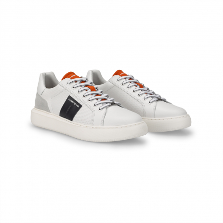 Pantofi piele perforata barbati AMBITIOUS Eclipse alb/bleumarin/portocaliu [1]