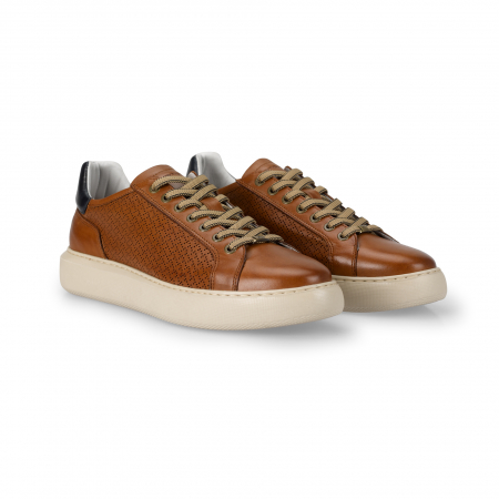 Pantofi piele perforata sneaker barbati AMBITIOUS Eclipse maro [2]