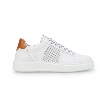 Incaltaminte - Pantofi piele perforata sneaker barbati AMBITIOUS Kit alb/coniac