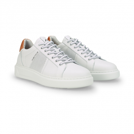Pantofi piele perforata sneaker barbati AMBITIOUS Kit alb/coniac [2]