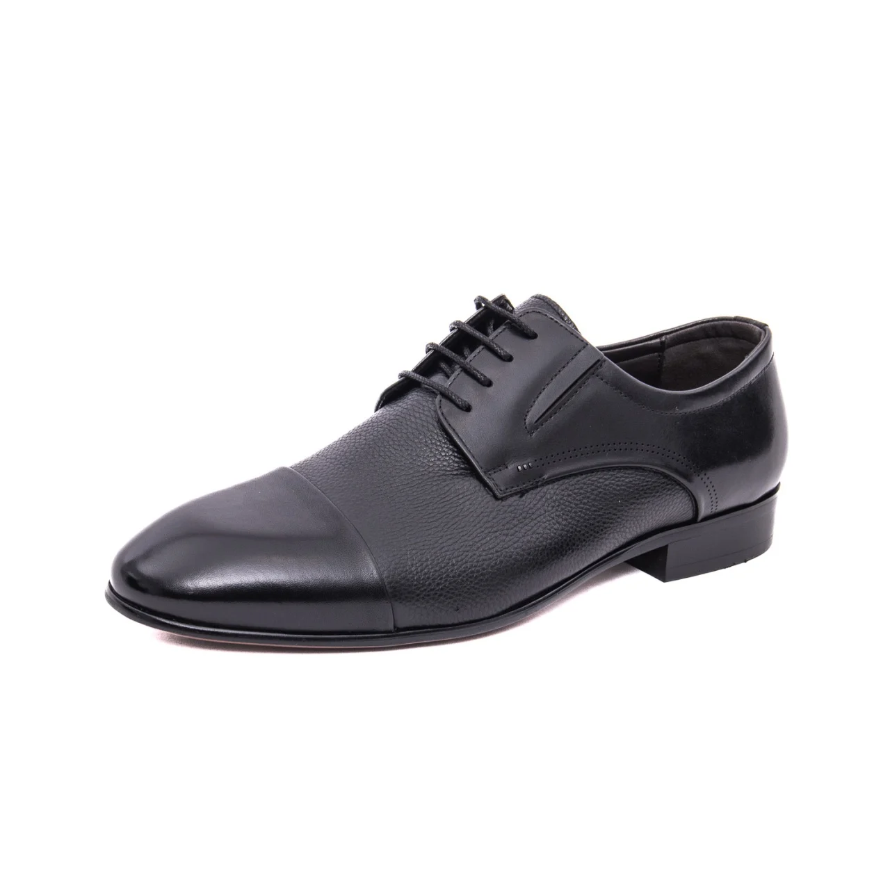 pantofi eleganti - Pantofi derby bărbați piele texturata Caribu 3MKD1-16-4A cap-toe negru