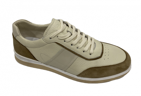 pantofi casual - Pantofi piele sneaker barbati OTTER J2J260003B crem/bej