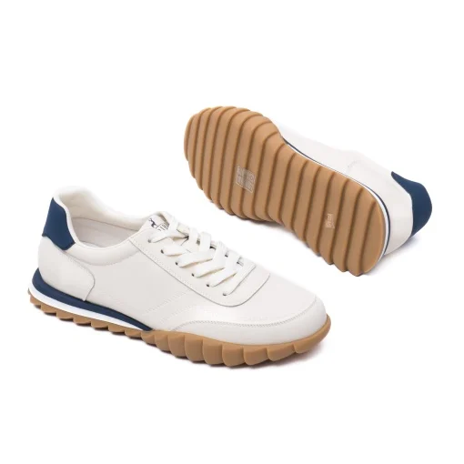 Pantofi piele sneaker barbati CARIBU V2V260007B bej/bleumarin [3]