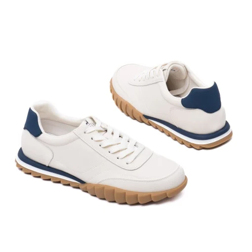 Pantofi piele sneaker barbati CARIBU V2V260007B bej/bleumarin [2]