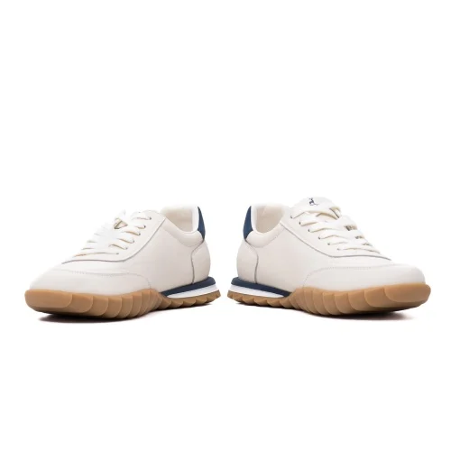 Pantofi piele sneaker barbati CARIBU V2V260007B bej/bleumarin [4]