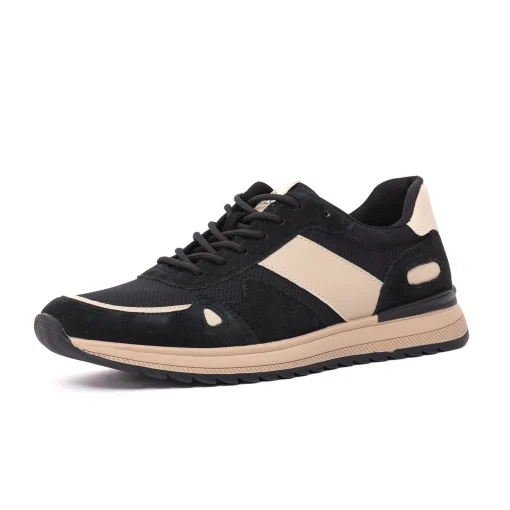 pantofi casual - Pantofi sneaker textil barbati OTTER negru/bej