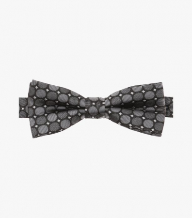Accesorii - Papion matase VENTI antracit print cercuri