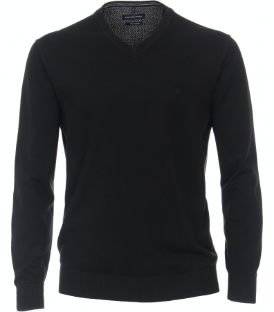 pulover cu anchior - Pulover anchior bumbac Pima barbati CASA MODA 004430 negru