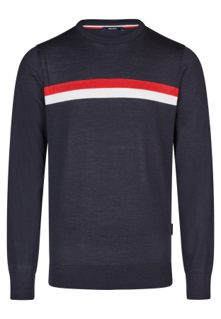 Pulovere - Pulover merino la baza gatului barbati HECHTER 65017-132812 bleumarin dungi