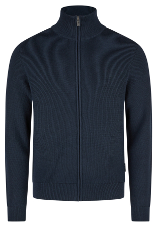 pulover cu fermoar - Pulover cardigan fermoar modal/bumbac barbati HECHTER bleumarin