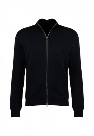 Pulovere - Pulover cardigan fermoar bumbac barbati SEIDENSTICKER bleumarin