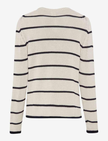 Pulover guler nasturi bumbac femei BRAX LESLEY 364048-90185200 crem dungi [1]