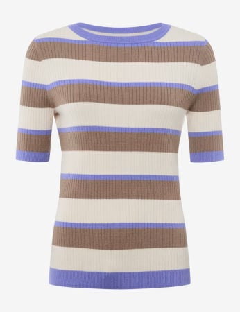 Articole femei - Pulover lana femei BRAX LYNN 375428-90191500 mov/bej dungi