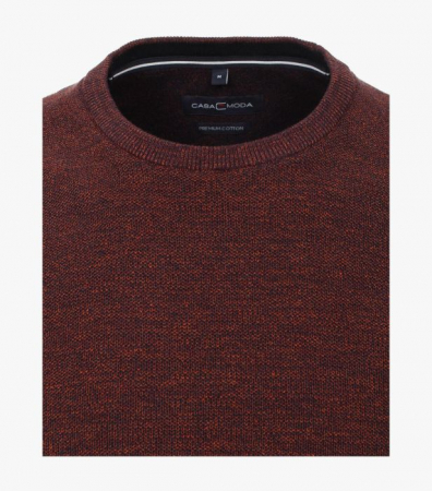 Pulover O-Neck bumbac barbati CASA MODA portocaliu inchis [2]