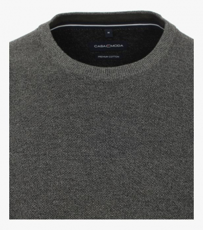 pulover cu guler rotund - Pulover O-Neck bumbac barbati CASA MODA gri