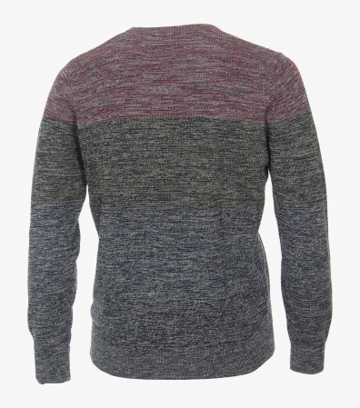 Pulover O Neck bumbac barbati CASA MODA rosu dungi [1]