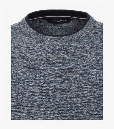 Pulover bumbac O Neck barbati CASA MODA albastru melange [2]