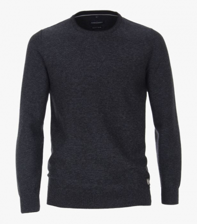 Pulovere - Pulover O-Neck bumbac/casmir barbati CASA MODA bleumarin