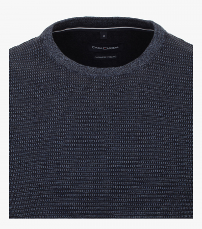 Pulover O Neck bumbac barbati CASA MODA structurat bleumarin [2]
