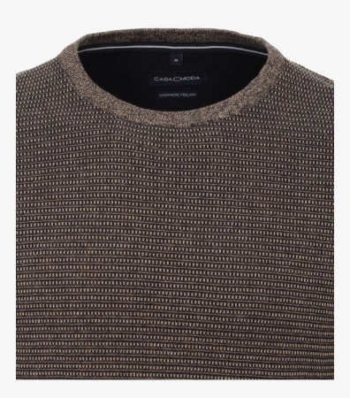 Pulover O Neck bumbac barbati CASA MODA structurat bej [2]