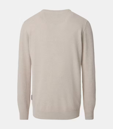 Pulover bumbac structurat O Neck barbati CASA MODA crem [1]