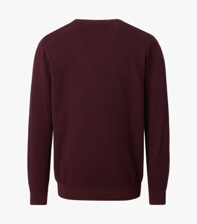 Pulover O Neck bumbac structurat CASA MODA visiniu inchis [1]