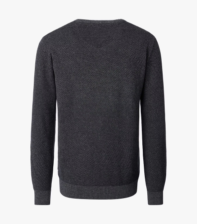Pulover O Neck bumbac structurat CASA MODA gri [1]