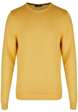 pulover cu guler rotund - Pulover O-neck bumbac organic barbati DANIEL HECHTER auriu