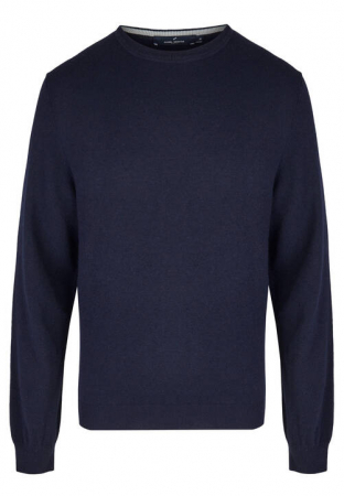 pulover cu guler rotund - Pulover lana O-neck barbati DANIEL HECHTER bleumarin