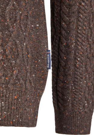 Pulover lana guler rotund la baza gatului barbati HECHTER maro [2]