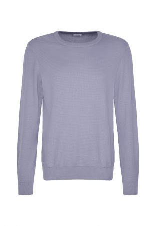 Pulovere - Pulover o-neck bumbac structurat barbati SEIDENSTICKER bleu