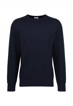 Pulovere - Pulover o-neck bumbac structurat barbati SEIDENSTICKER bleumarin